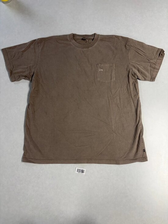 Patta Other - Patta Mens Embroidered Script Logo Basic Pocket T-Shirt Brown Size XXL